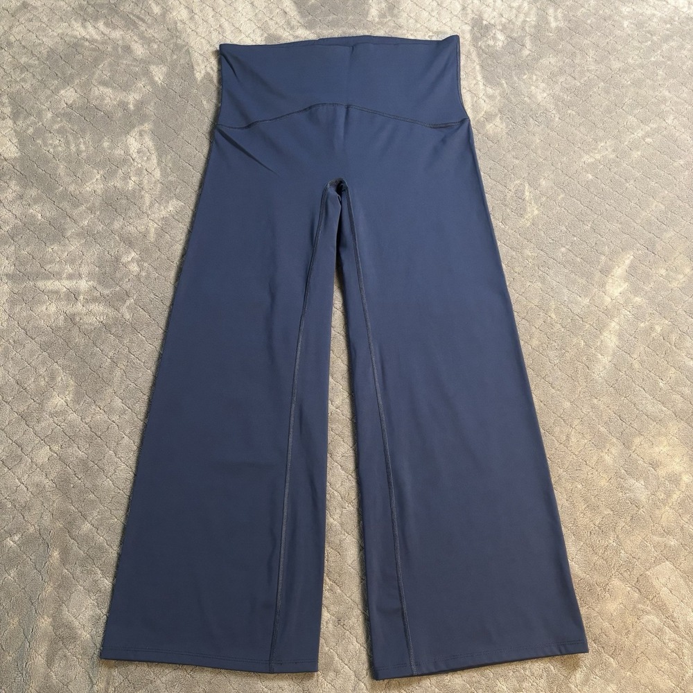 SPANX Booty Boost Tall Bootcut Activewear Pants Blue Solid 1X 50432T